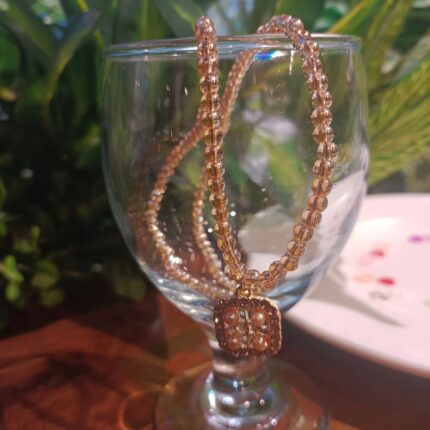 Delicate Pendant Crystal Beads Necklace (Mala)