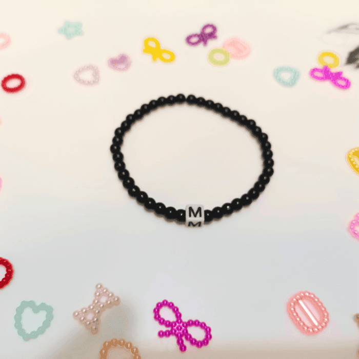 Handmade Crystal Stones Stretchable Alphabet Bracelet