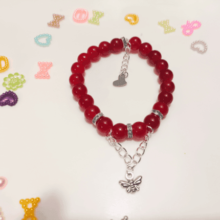 Handcrafted Red Glass Stones Bracelet/Trendy Charm Bracelet