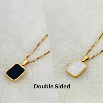 Stainless Steel Reversible Pendant Korean Enamel Women's