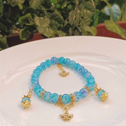 Elegant Butterfly Charm Beaded Bracelet