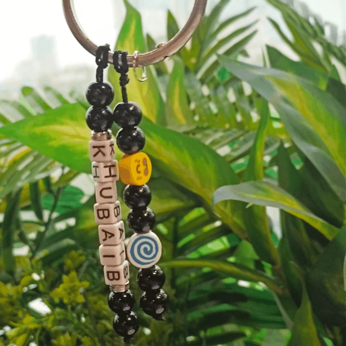Custom Keyring, Personalized Beaded Keychains