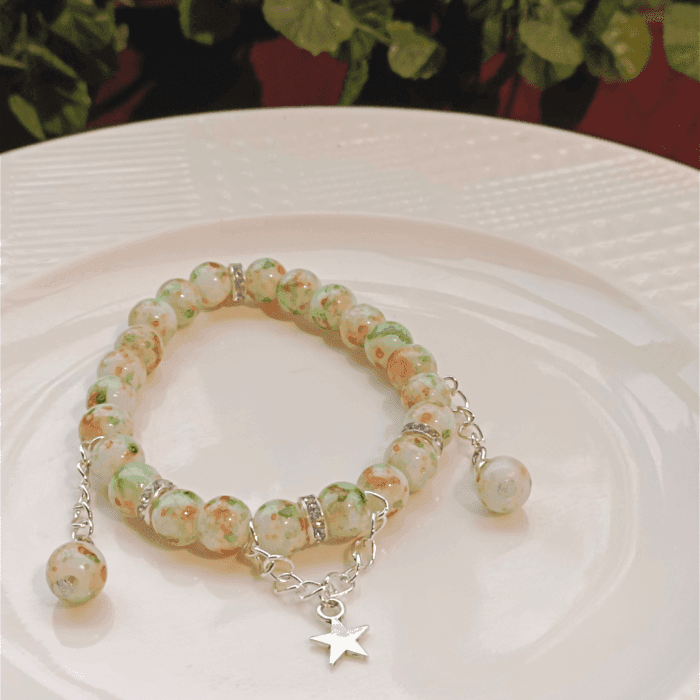 Elegant Star Charm Colorful Crystal Beaded Bracelet