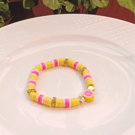 Preppy Clay Bead Bracelet (Grapefruit)