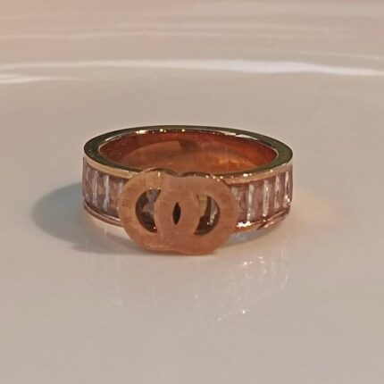 Luxury Shiny Titanium Double Cross Ring