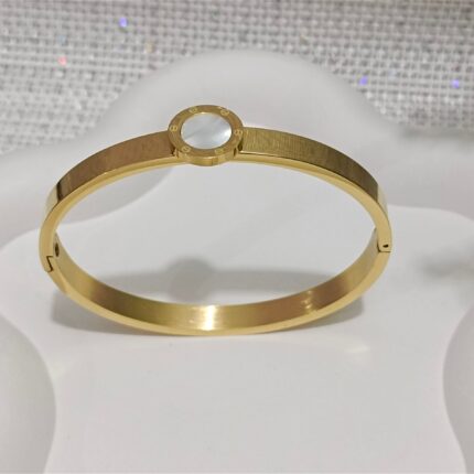 Stainless steel open cuff bangle