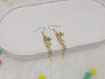 Handmade golden chain earrings