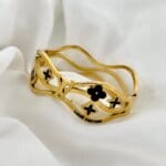 Stainless Steel Clover Flower Bangle