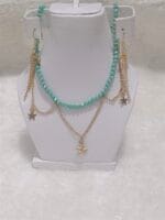 Neck Chain Bohemia Style Star Shape Pendant Women Necklace/Choker With Earrings