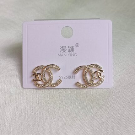 Classic CC Stainless Steel Rhinestone Stud Earrings