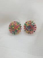 Ethnic Multicolor Beaded Stud Earrings