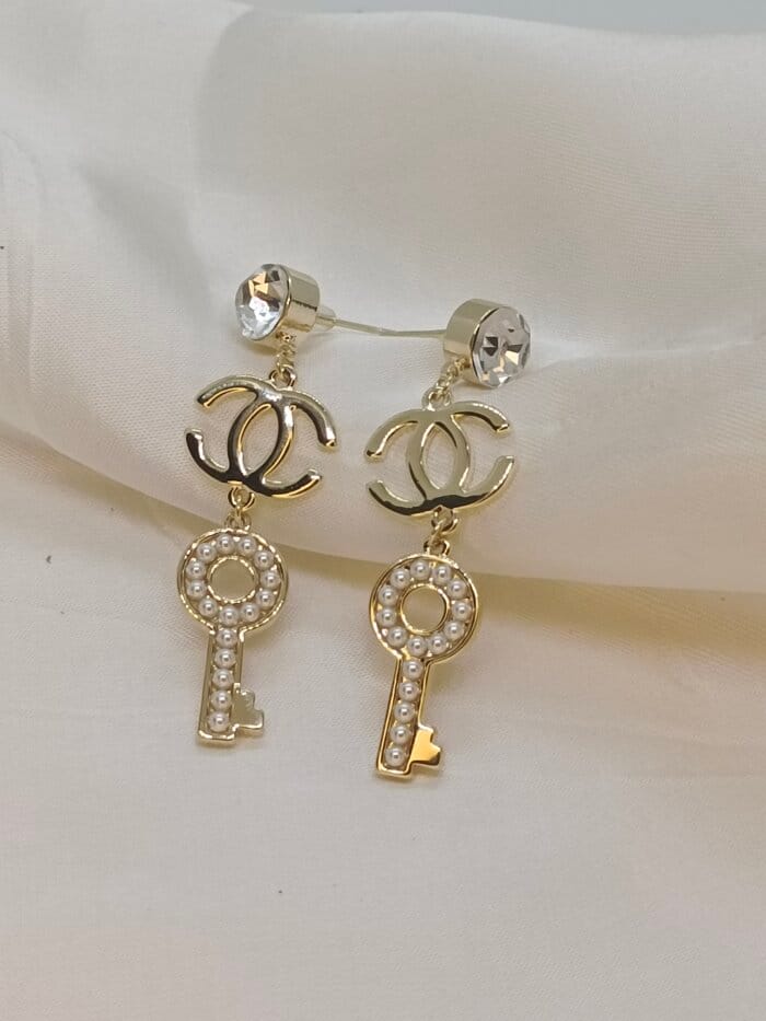 Stainless Steel Charming CC Earrings