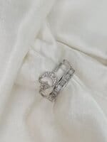 Dazzling Moon Star Double Banded Adjustable Ring