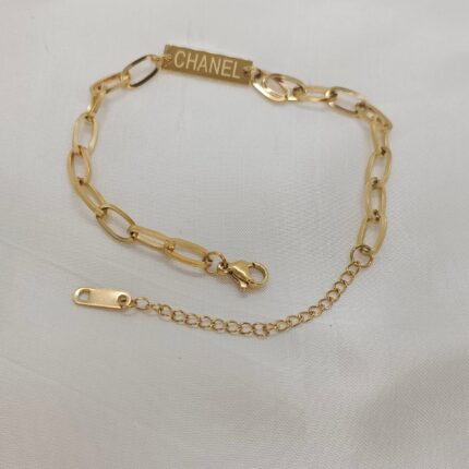 Stainless Steel Brand Inspired Paper Clip Chain Bracelet