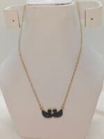 Classic Stainless Steel Double Swan Pendant Necklace