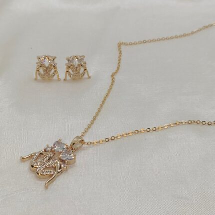 Premium Quality Sterling Silver Zircon Pendant Necklace Set