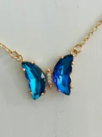 Best Friend Necklace Butterfly Friendship Pendant Necklace Set Chain for Women Girl