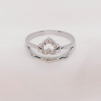 Stylish Sterling Silver Heart Ring