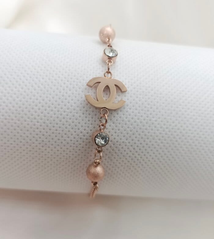 Unique CC Rose Gold Stainless Steel Anklet/Bracelet