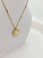 Stainless Steel Brand Inspired Stone Studded Disc Locket