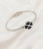 Stainless Steel Flower Silver Handcuff
