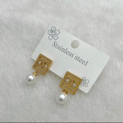 Brand Inspired CC Stainless Steel Earrings