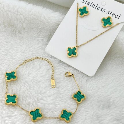 Stainless Steel Green Clover Combo Deal