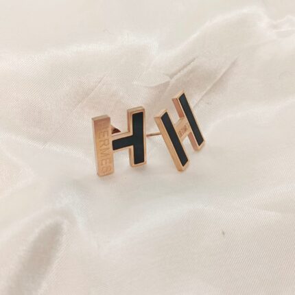 Brand Inspired Stainless Steel Rose Gold Stud Earrings