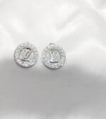 Stainless Steel LV Silver Stud Earrings
