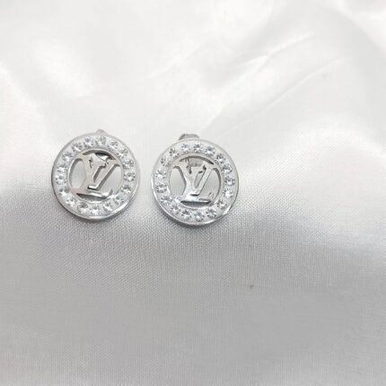 Stainless Steel LV Silver Stud Earrings