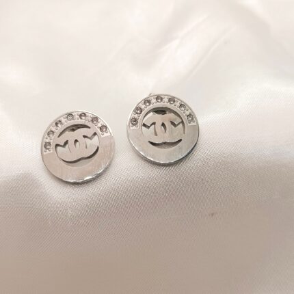 Stainless Steel Silver CC Ear Studs