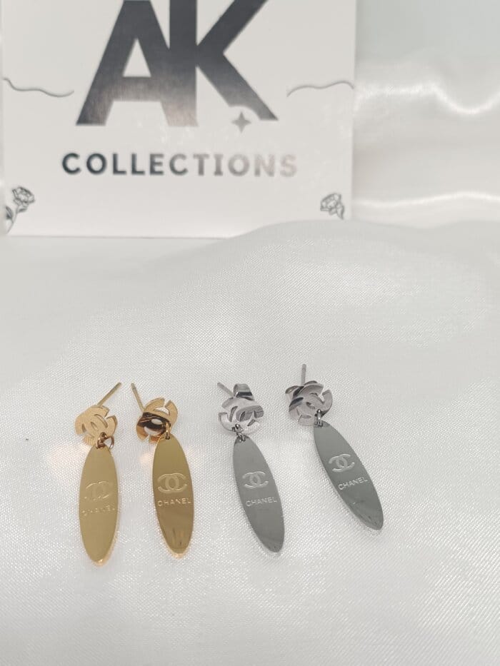Minimal Stainless Steel CC Earrings