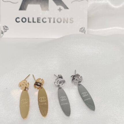 Minimal Stainless Steel CC Earrings