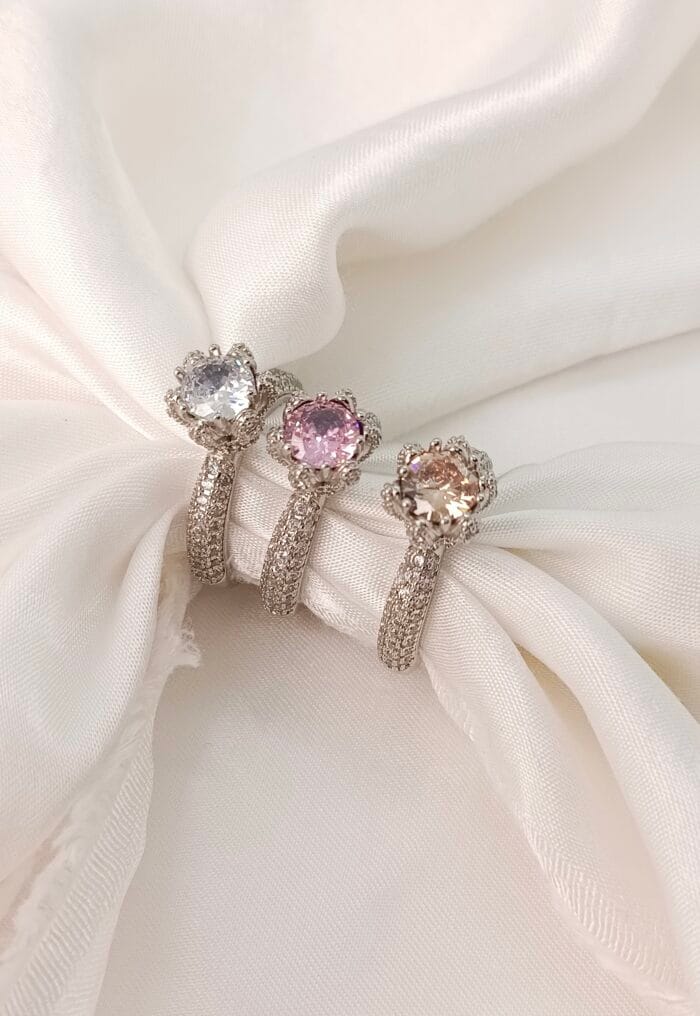 High Quality S925 Sterling Silver Sparkling Adjustable Ring