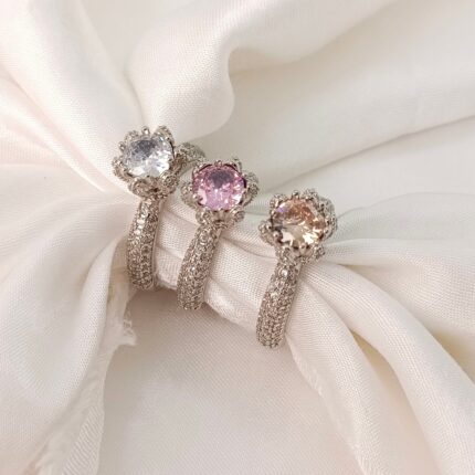 High Quality S925 Sterling Silver Sparkling Adjustable Ring