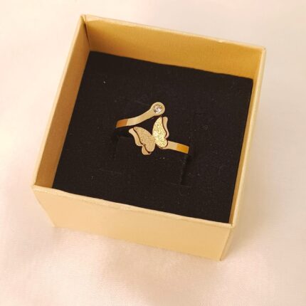 Exquisite Stainless Steel Butterfly Adjustable Ring