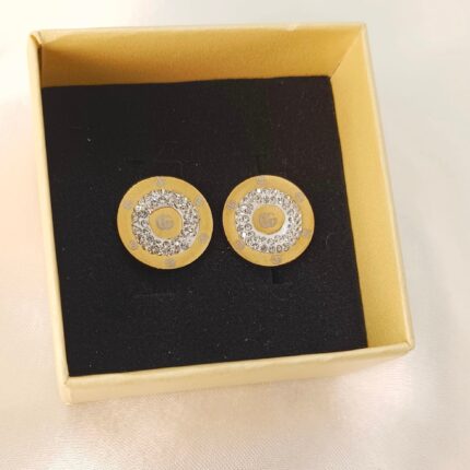 Sunshine Stainless Steel Brand Inspired Stud Earrings