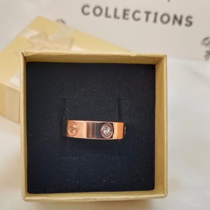 Stainless Steel Rose Gold Band Ring