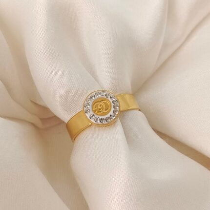 Stainless Steel Stone Studded Ring