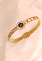 Classic Stainless Steel Studded Latter A Handcuff