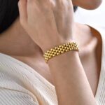 18k Gold Plated Luxury Link Bracelet For Men's and Women's