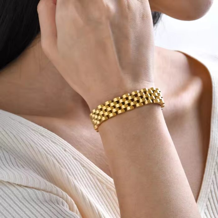 18k Gold Plated Luxury Link Bracelet For Men's and Women's