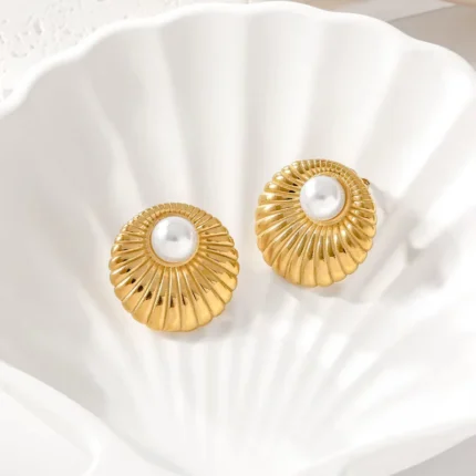Sunrays Pearl 18k Gold Earrings