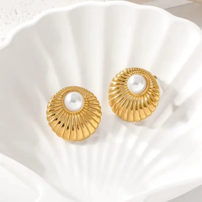 Sunrays Pearl 18k Gold Earrings