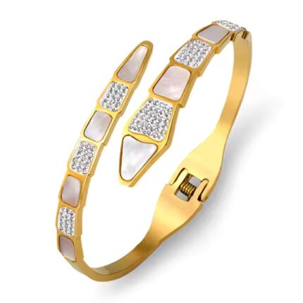 Shell Snake Titanium Studded Handcuff