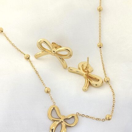 18k Gold Bow Combo Set