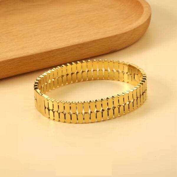 Golden Essence | Premium Stainless Steel Bangle | 18K gold-plated Titanium Steel | Water Proof