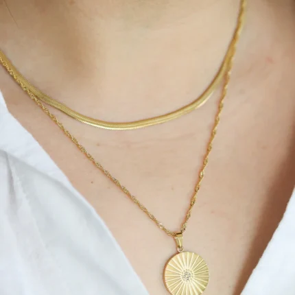 Sunlit Solana Necklace, Implant Grade Titanium Waterproof, Non Tarnish