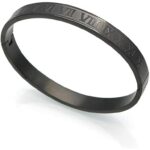 Black Roman Numerals Stainless Steel Handcuff