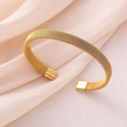 Gold Plated Mesh Bangle | Water Proof | Premium Quality